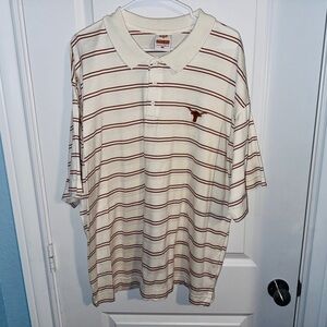 UT Longhorn striped Polo Shirt with Embroidered Logo XXL